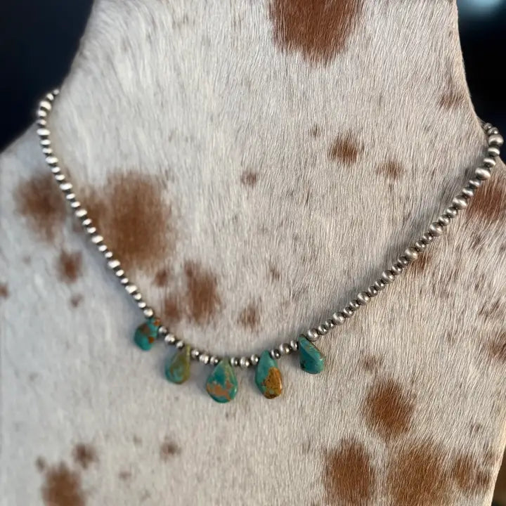 Turquoise Petal Necklace
