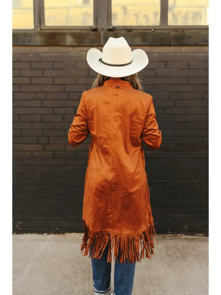 *PREORDER* Rust Faux Suede Duster