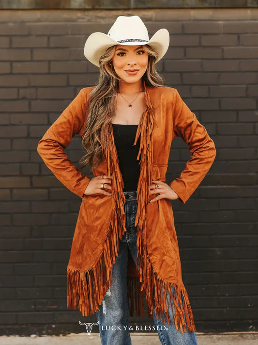 *PREORDER* Rust Faux Suede Duster