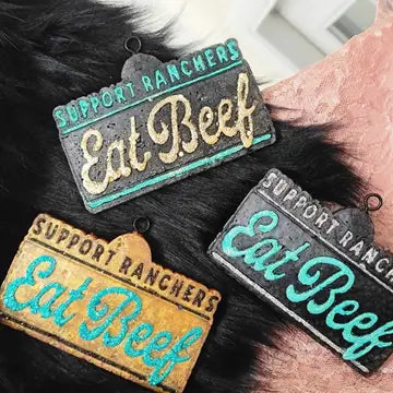 Eat Beef Freshie- Gold/Teal