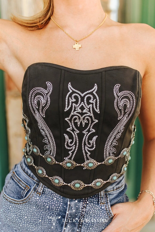 Boot Stitch Concho Corset