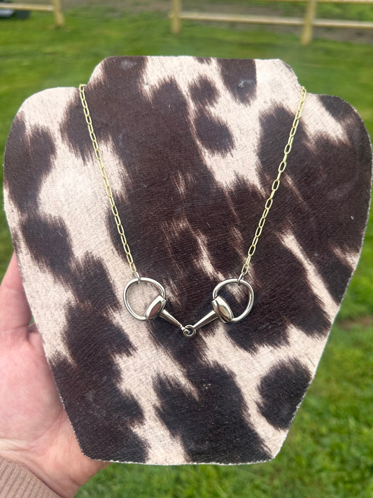 Mixed Metal Snaffle Bit Necklace