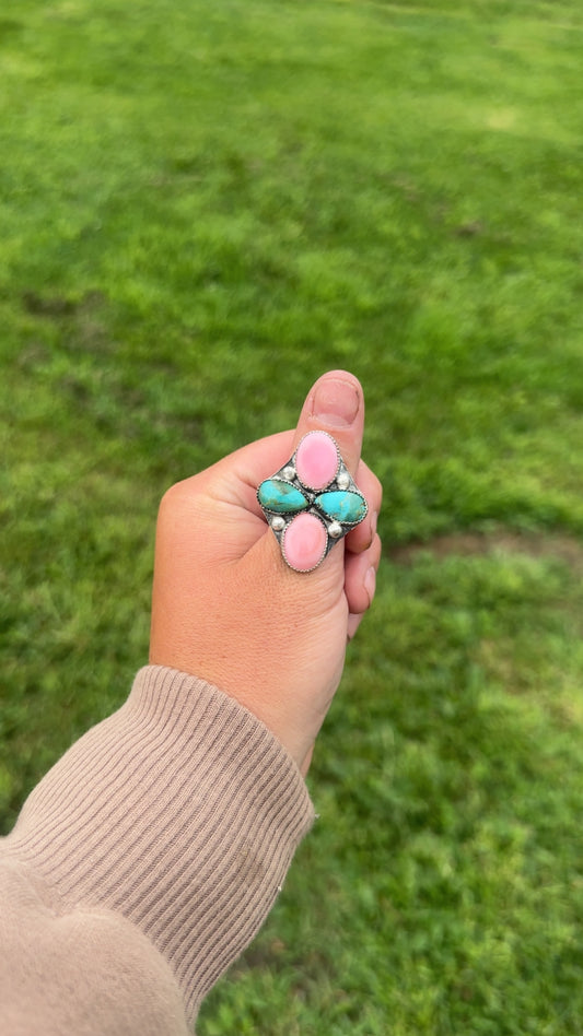 Pink Conch Statement Ring