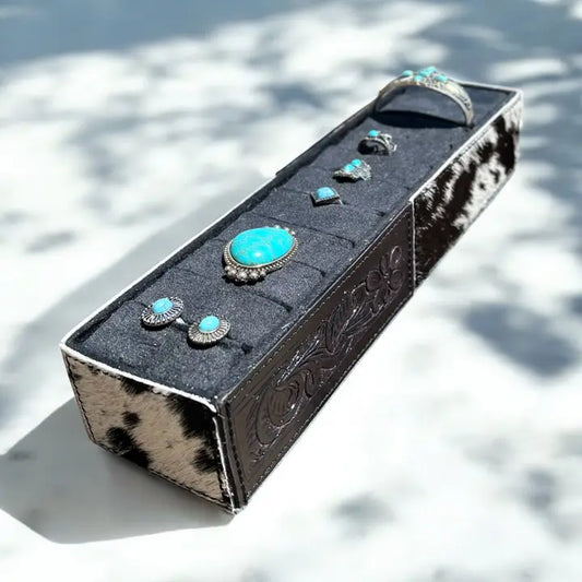 Black & Cowhide Jewlery Display