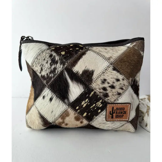 Cowhide Makeup Bag