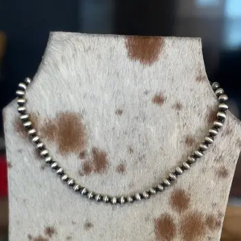 16" 8mm Sterling Navajo Pearl Necklace